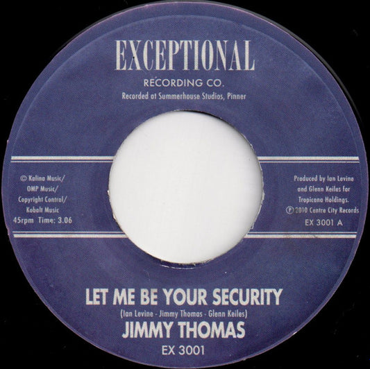 Jimmy Thomas : Let Me Be Your Security / First Class Ticket (7", Ltd)