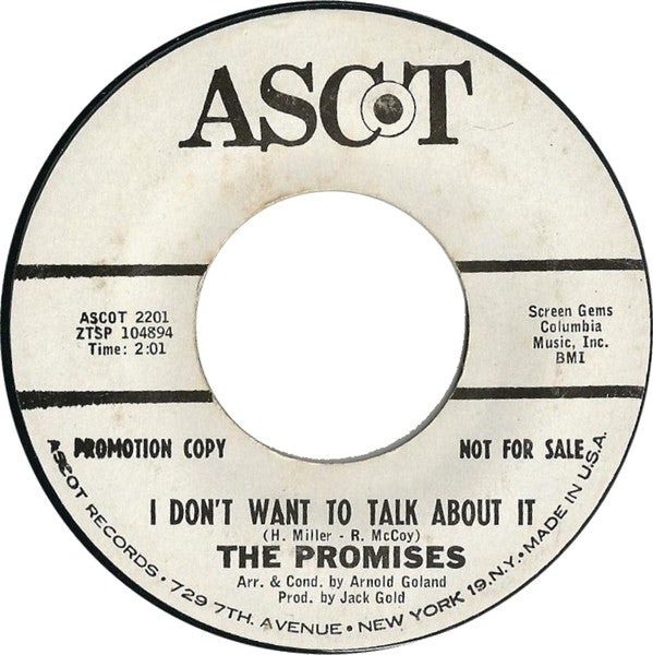 The Promises (3) : I Don't Want To Talk About It / Try It Again (7", Single, Promo)