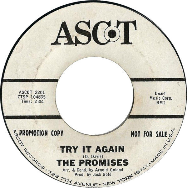 The Promises (3) : I Don't Want To Talk About It / Try It Again (7", Single, Promo)