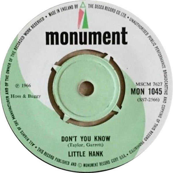 Little Hank : Mister Bang Bang Man (7", RE, Pus)
