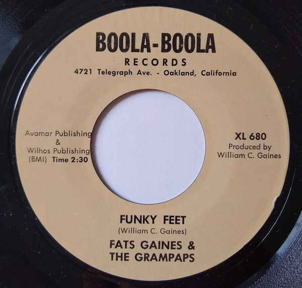 Baby Jewel With Fats Gaines And His Band : Funky Feet / Without A Feeling (7")