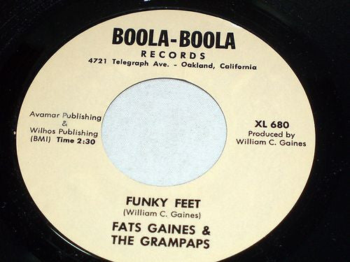 Baby Jewel With Fats Gaines And His Band : Funky Feet / Without A Feeling (7")