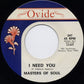 Masters Of Soul : Count The Times / I Need You (7")