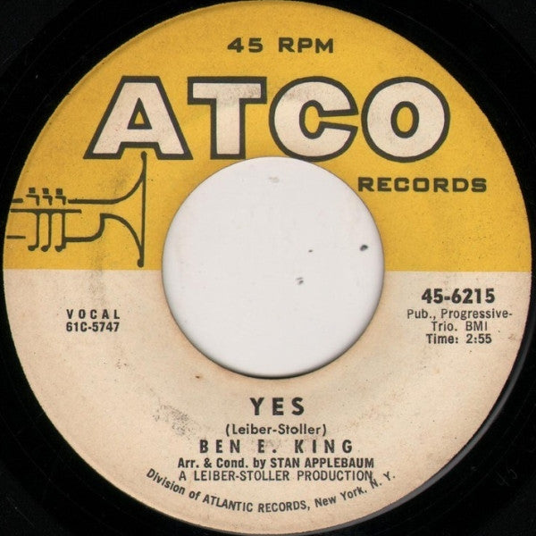 Ben E. King : Ecstasy / Yes (7", Single)