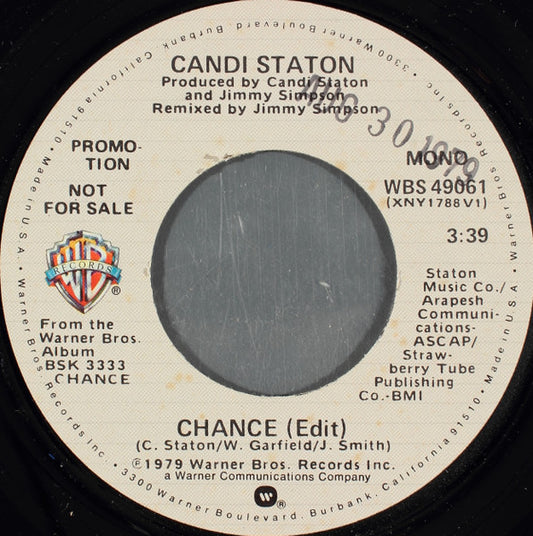 Candi Staton : Chance (7", Mono, Promo)