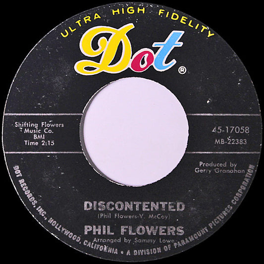 Phil Flowers : Discontented (7", Mon)