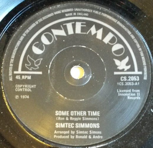 Walter "Simtec" Simmons : Some Other Time (7", Sol)