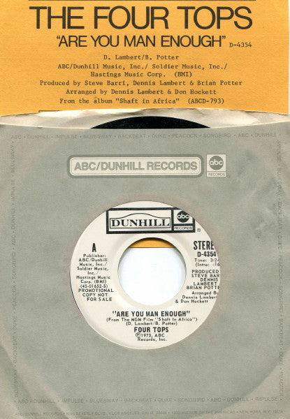 Four Tops : Are You Man Enough  (7", Single, Mono, Promo)