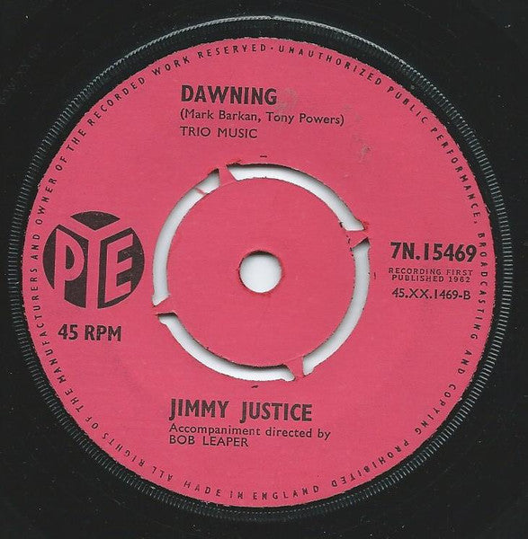 Jimmy Justice : Parade Of Broken Hearts (7")