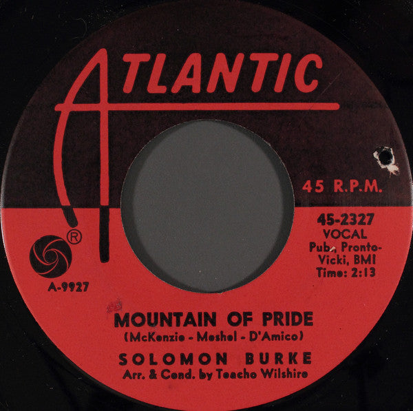 Solomon Burke : I Feel A Sin Coming On / Mountain Of Pride (7", Single)