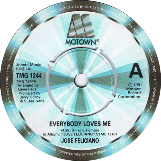 José Feliciano : Everybody Loves Me (7", Single)