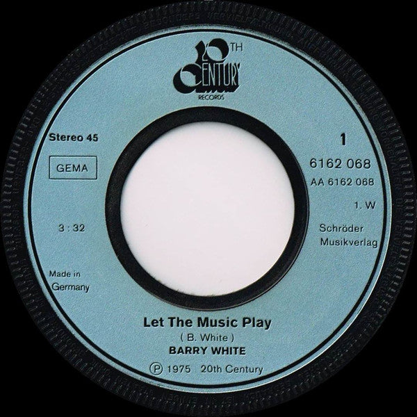 Barry White : Let The Music Play (7", Single)