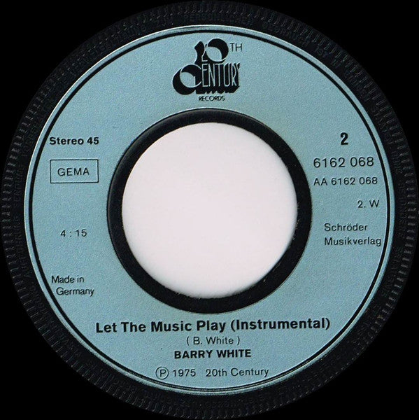 Barry White : Let The Music Play (7", Single)