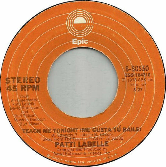 Patti Labelle : Teach Me Tonight (Me Gusta Tu Baile) / Quiet Time (7", Single)