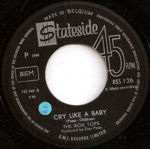 Box Tops : Cry Like A Baby (7", Single)