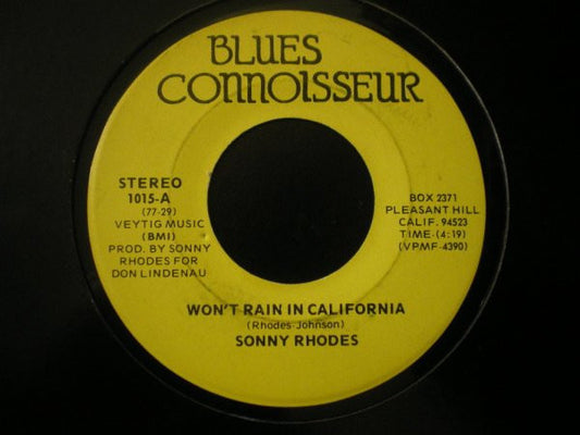 Sonny Rhodes : Won't Rain In California / Look Out For Sonny Rhodes (7", Single)