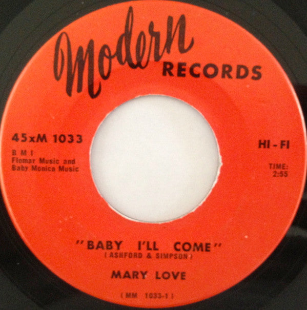 Mary Love : Baby I'll Come (7")