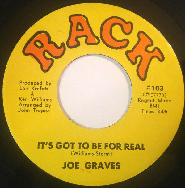 Joe Graves (2) : "Baby" If You Were Gone / It's Got To Be For Real (7", Single)