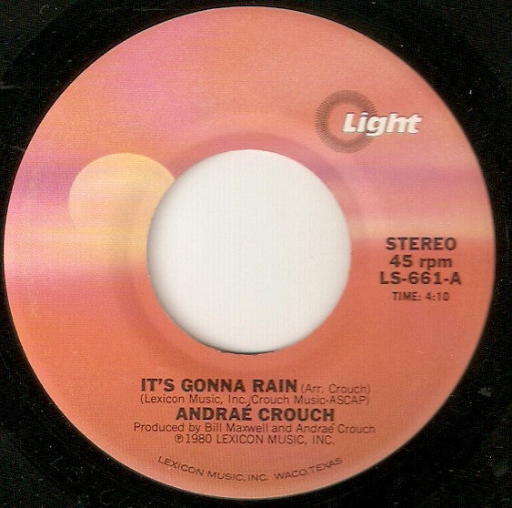 Andraé Crouch : It's Gonna Rain (7", Single)