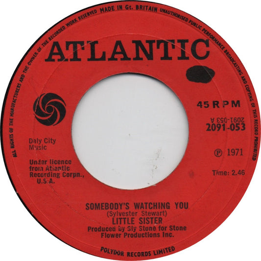 Little Sister : Somebody's Watching You / Stanga (7")