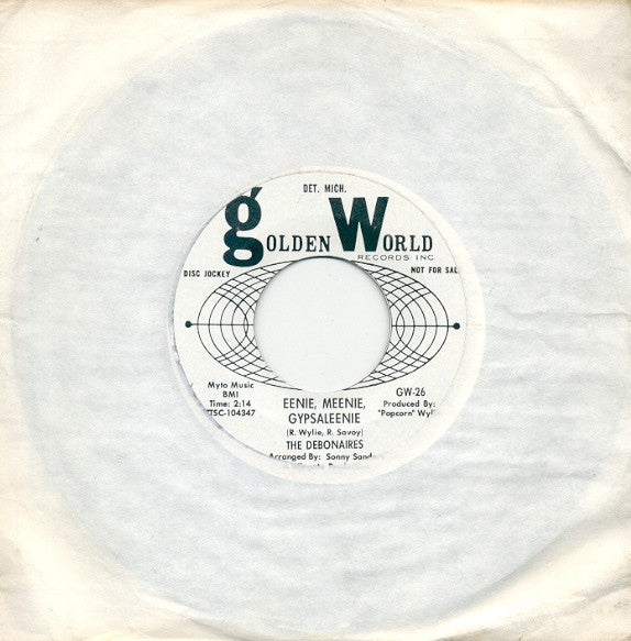 The Debonaires (3) : Eeniee, Meenie, Gypsaleenie / Please Don’t Say We’re Through (7", Promo)