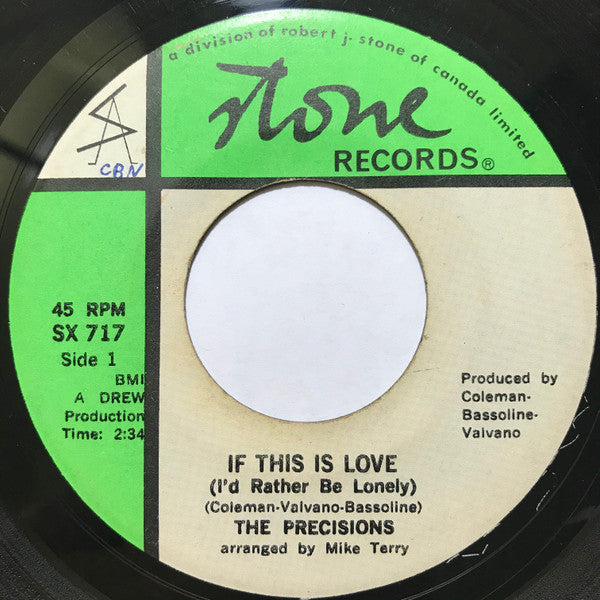 The Precisions : If This Is Love (I'd Rather Be Lonely) (7", Single)