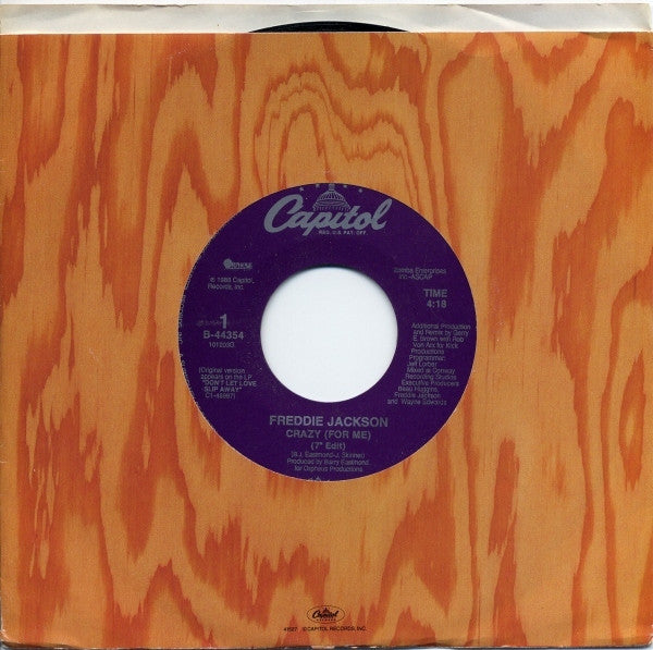 Freddie Jackson : Crazy (For Me) (7", Single)