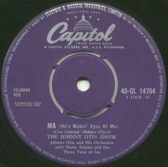 The Johnny Otis Show : Ma (He's Makin' Eyes At Me) (7", Single)