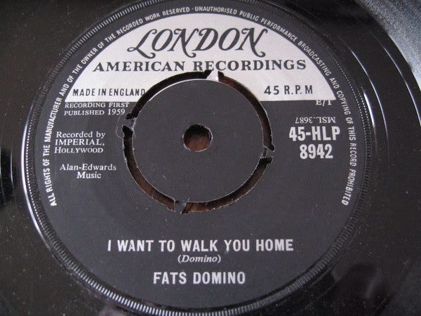 Fats Domino : I Want To Walk You Home (7", 4 P)