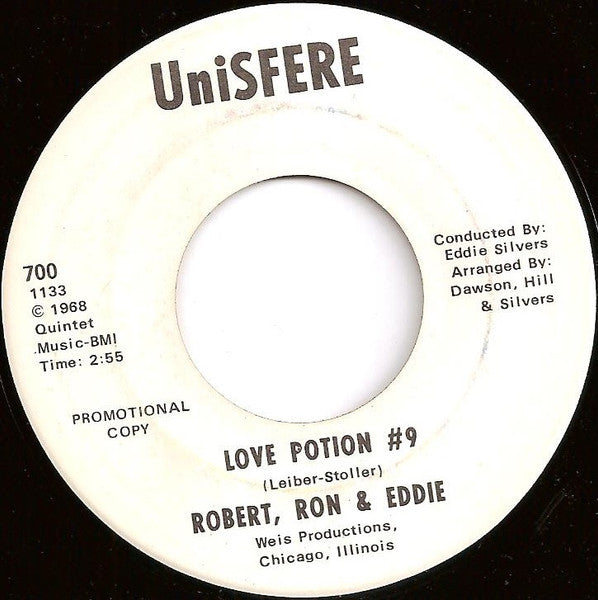 Robert Hill (12), Ron Dawson (3) & Eddie Silvers : Love Potion #9 (7", Promo)