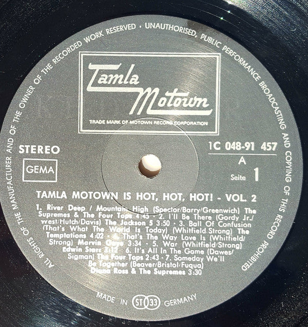 Various : Tamla Motown Is Hot, Hot, Hot - Volume 2 (LP, Comp, Gat)