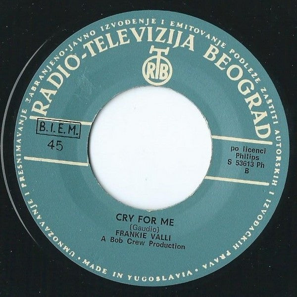 Frankie Valli : You're Ready Now / Cry For Me (7", Single)