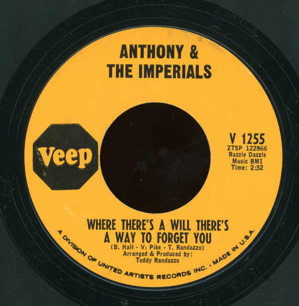 Anthony & The Imperials* : Don't Tie Me Down (7", Single, Styrene)