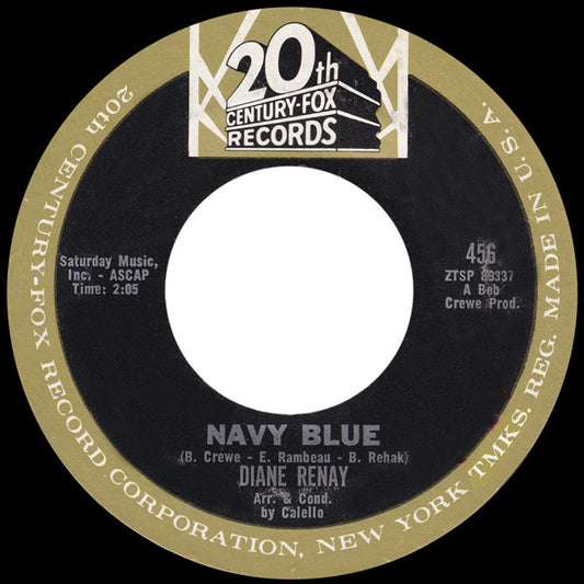 Diane Renay : Navy Blue (7", Single, Mono, Styrene, Ter)