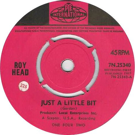 Roy Head : Just A Little Bit (7", Single)