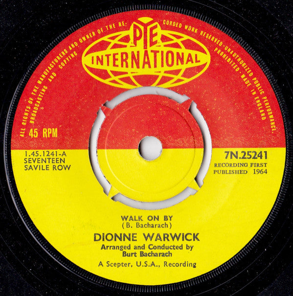 Dionne Warwick : Walk On By (7", Single, Mono)