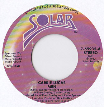 Carrie Lucas : Men / I Just Can't Do It Without Your Love (7", Single, Styrene)