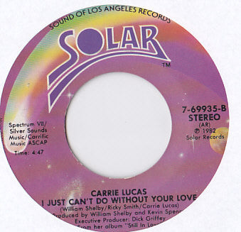 Carrie Lucas : Men / I Just Can't Do It Without Your Love (7", Single, Styrene)