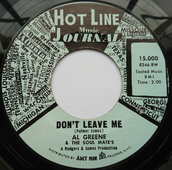 Al Greene & The Soul Mates : Back Up Train / Don't Leave Me (7", Styrene, BW )