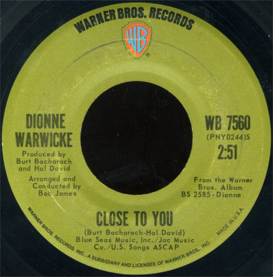 Dionne Warwick : Close To You / If We Only Have Love (7", Single)