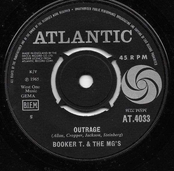 Booker T & The MG's : Boot-Leg (7", Single)