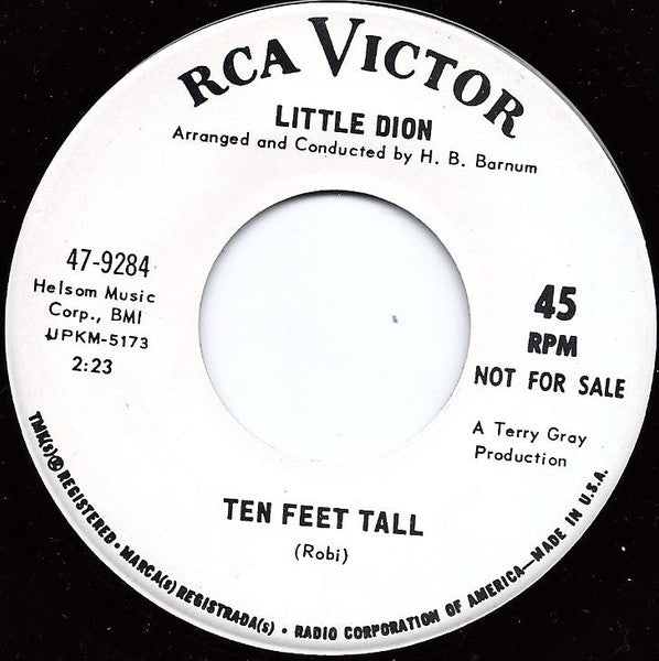 Little Dion : Lonely Tear Drops / Ten Feet Tall (7", Single, Promo)