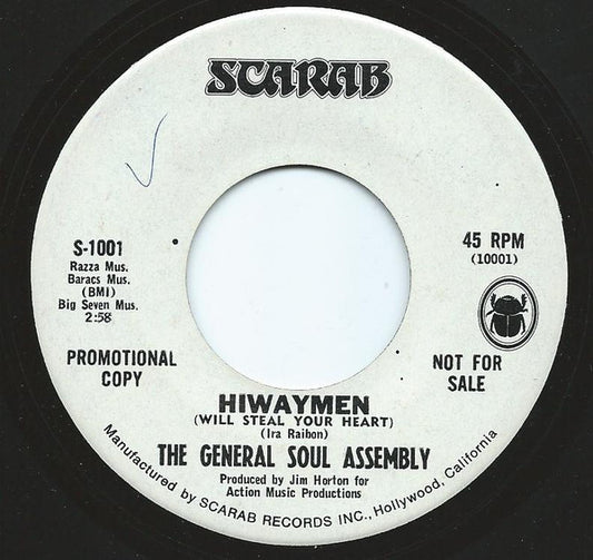 The General Soul Assembly : Hiwaymen (Will Steal Your Heart) (7", Promo)