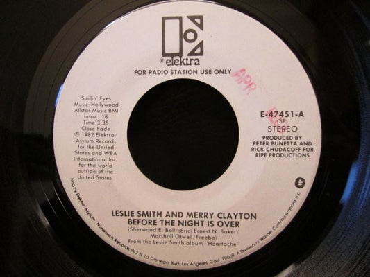 Leslie Smith And Merry Clayton : Before The Night Is Over (7", Single, Mono, Promo)