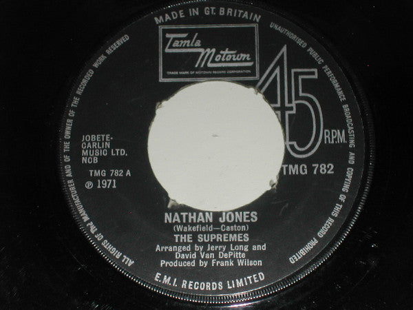 The Supremes : Nathan Jones (7", Single, 4-P)