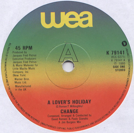 Change : A Lover's Holiday  (7", Single)