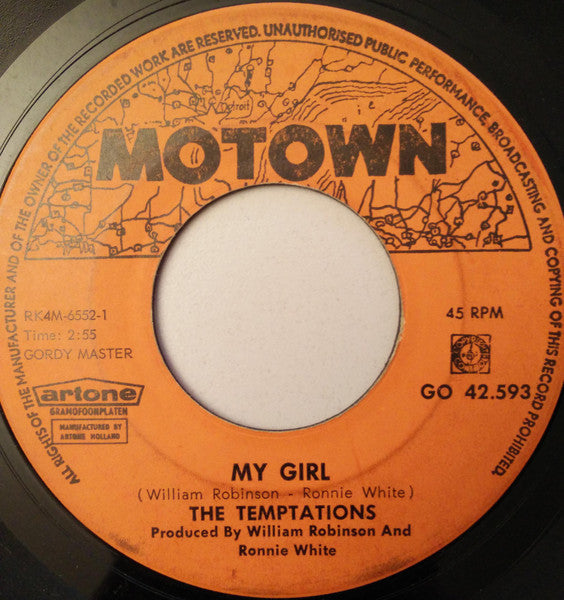 The Temptations : My Girl (7", Single)