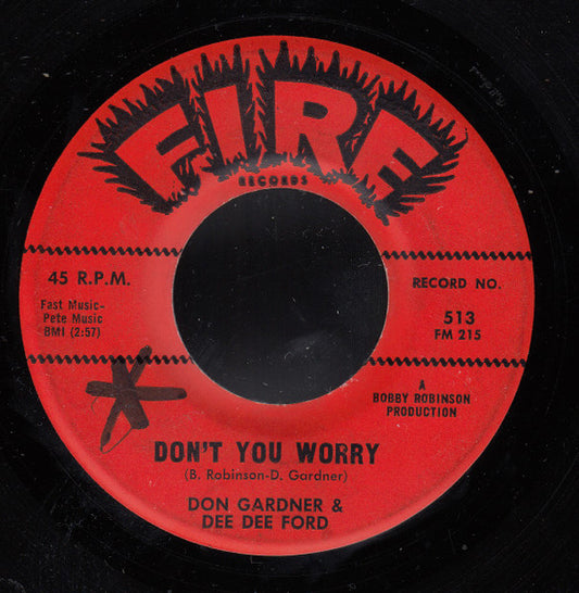 Don Gardner And Dee Dee Ford : Don't You Worry / I'm Coming Home To Stay (7")