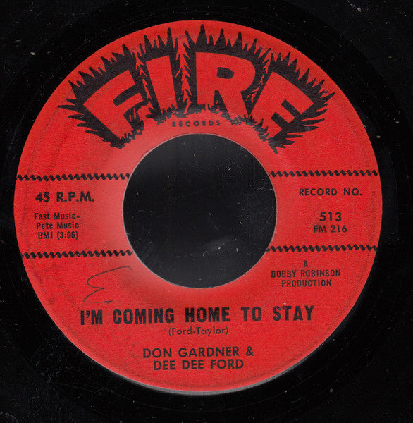 Don Gardner And Dee Dee Ford : Don't You Worry / I'm Coming Home To Stay (7")