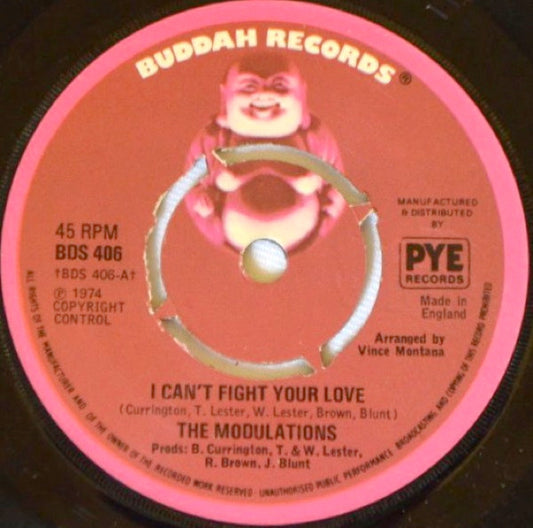 The Modulations : I Can't Fight Your Love / Your Love Has Me Locked Up (7", Single, Pus)